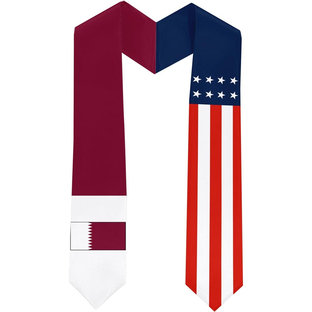 2875 Qatar Flag International Students Graduation Sash Stole Scarves 180 X
